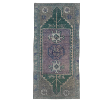 Emerald Vintage Mini Turkish Rug | 1’9” x 3’9”