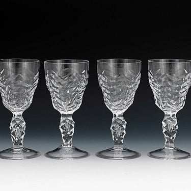 6 Vintage cut glass cordial glasses Royal Leerdam Crystal Liqueur glasses Netherlands pattern Bubble stem MCM Crystal stemware 