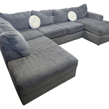 Grey Double Chaise U-Shaped Sectional