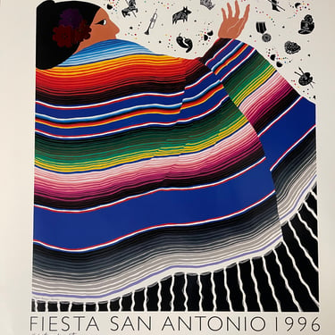 San Antonio Fiesta Poster Entitled ‘A Fabric of Many Colors’ Designed & Signed by Winifred Barnum-Newman, 1996, 517/600
