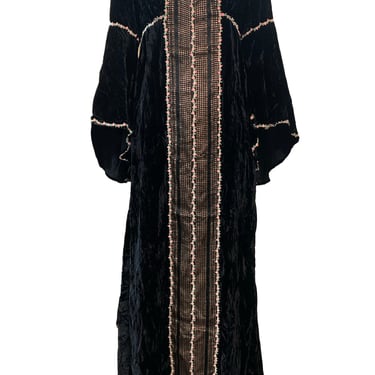 Valerie Corr 60s Black Velvet Neo Renaissance Maxi Dress