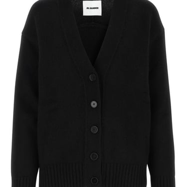 Jil Sander Woman Black Cashmere Blend Cardigan