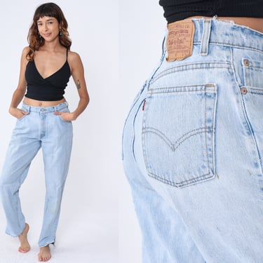 Levis Jeans 90s Tapered Levis Mom Jeans High Waist Levi Strauss Jeans Denim  Pants Vintage Blue Denim High Waisted Medium 31 