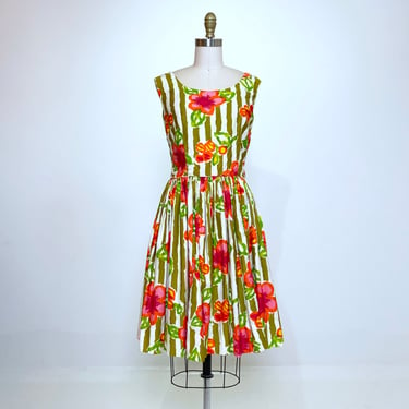 Alex Colman Bright Garden Vintage Dress size S