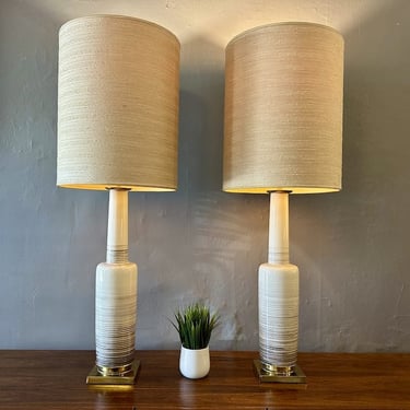 Pair of Stiffel Glazed Ceramic Table Lamps