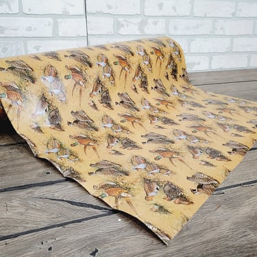 Vintage Department Store Pheasant/Quail/Bird Christmas Gift Wrapping Paper Roll 24