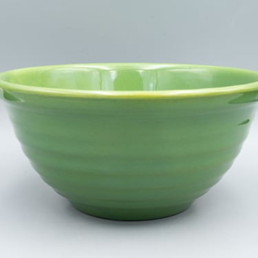 Bauer Hi-fire Green Mixing Bowl #12 | Vintage California Pottery Mid Century Kitchenware 