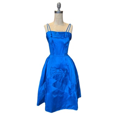 1950s cobalt blue party dress 