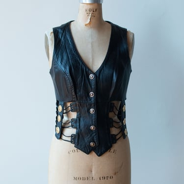 1990s Leather Vest | Cache 