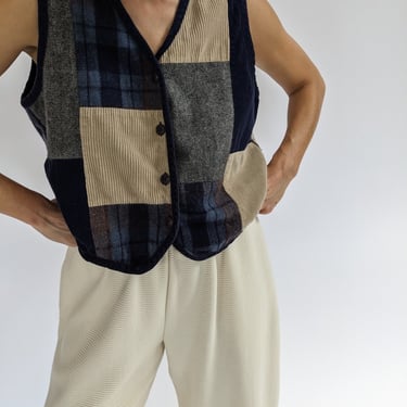 Favorite Vintage Patchwork Button Vest