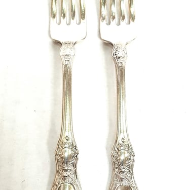 1847 Rogers Bros Sharon Triple Silverplate Dinner Forks Set of 2 