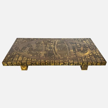 Italian Etched Bronze Coffee Table
