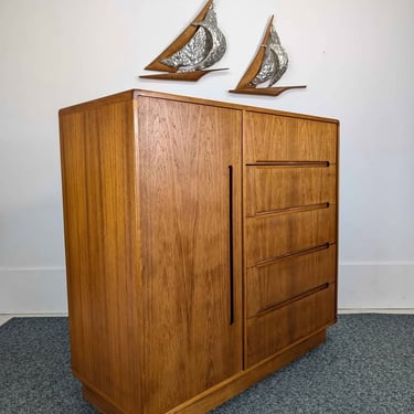 Mid Century Danish Modern Teak Gentleman's Dresser Chest by Scan Coll