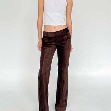 Brown Corduroy Low Rise Trousers (XS)