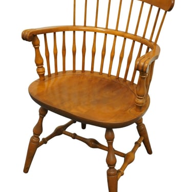 NICHOLS AND STONE Solid Hard Rock Maple Colonial Early American Comb Back Dining Arm Chair 