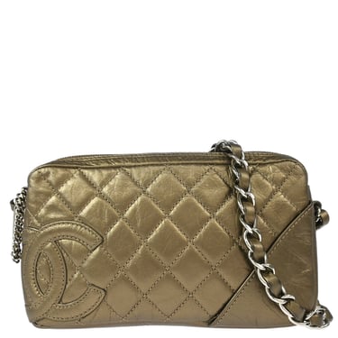 Chanel Metallic Bronze Calfskin Cambon Ligne Handbag