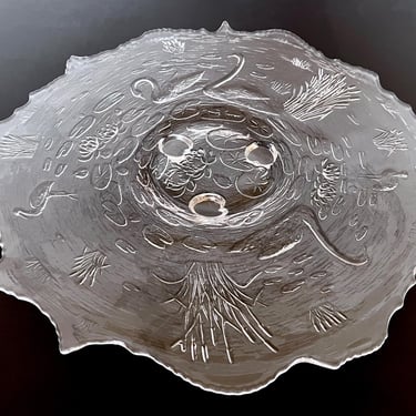 Antique Large Clear Glass Platter 