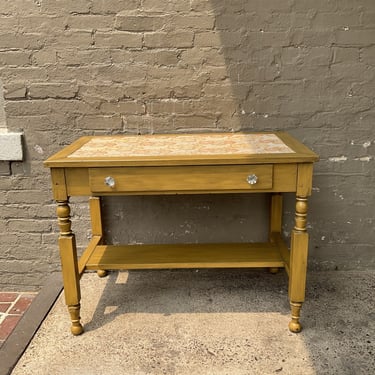 Victorian Mustard Painted Desk