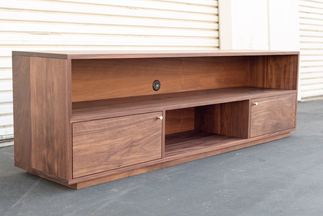 Kane Console Solid Walnut Media Console ADCO Woodworks San Diego, CA