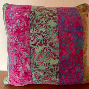Vintage 00s Multi Pattern Batik Printed Pillow 