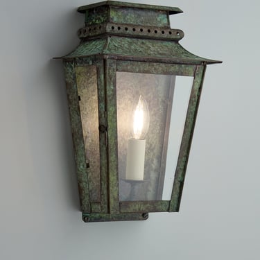 ZEUS WALL LANTERN, SMALL, VERDIGRIS