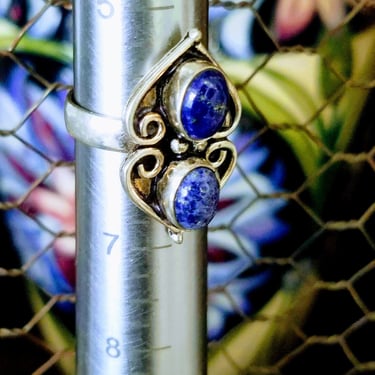 Vintage Lapis & Sterling Ring~Sterling Silver 925~Blue Lapis Lazuli Stone~Blue Gemstone Ring~US Ladies Size 5.75 - 6 ~JewelsandMetals 