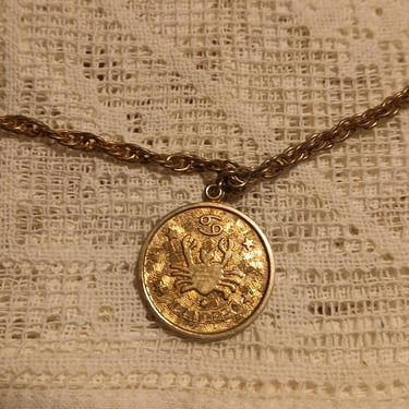 Vintage Sarah Coventry Signed Necklace / Cancer/July Birthday Necklace 