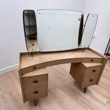 Mid Century Triple Mirror Vanity by Harris Lebus 