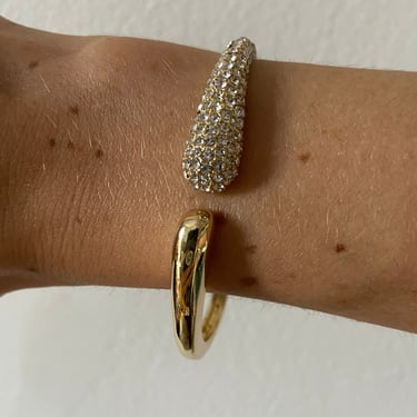 90s Anne Klein Sleek Gold Crystal Bracelet