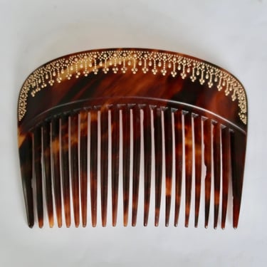 Antique Victorian Gold Piqué Point Hair Comb, Hair Jewelry, Gift for Her 