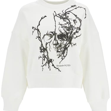 Alexander Mcqueen Boxy Cherry Blossom Skull Sweat Women