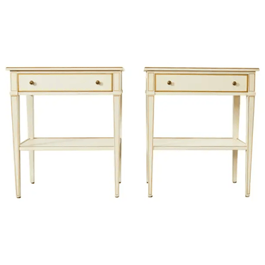 Pair of Modern Julia Gray New York Painted Nightstands