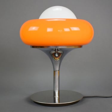 Rare Vintage Meblo Guzzini Table Lamp, Orange Space Age Design Lamp, Mid Century Modern Light, Nightstand Lamp from 70's, Atomic Light, MCM 