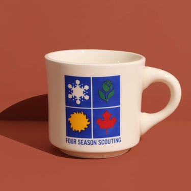 Vintage Four Seasons Scouting Mug, Vintage Boy Scout Mug, Vintage Camp Mug 
