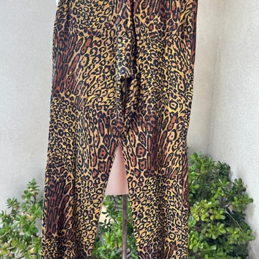 Vintage Disco pants leopard print by Frederick’s of Hollywood Sz M 