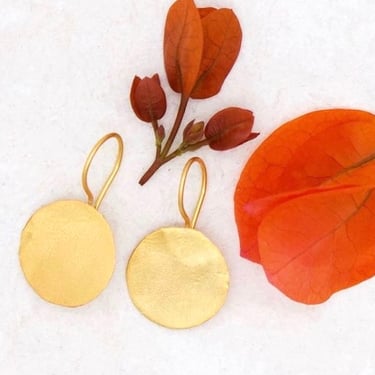 River Song | Handcut Golden Coin Earrings