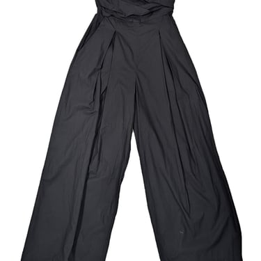 Rachel Comey - Black Poplin Strapless Pleated Jumpsuit Sz 2