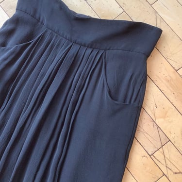 Black Silk chiffon skirt By Chanel Boutique, XS