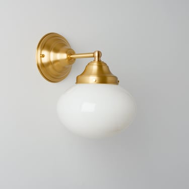 Classic Country FarmHouse - Wall Sconce Lighting - White Glass Fixture 