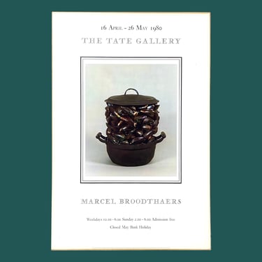 Vintage Marcel Broodthaers Exhibit Poster 1980s Retro Size 30x20 Casserole and Closed Mussels + Sculpture + The Tate Gallery + London + Art 