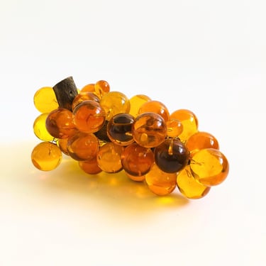 Large MCM Amber Lucite Grape Cluster 