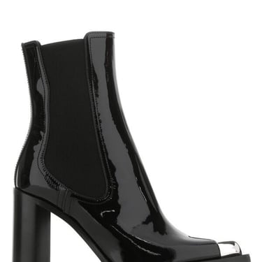 Alexander Mcqueen Women Black Leather Ankle Boots