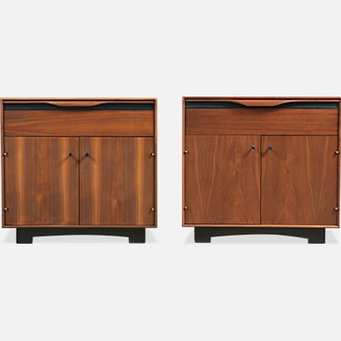 Californian Modernist Walnut Night Stands by John Kapel