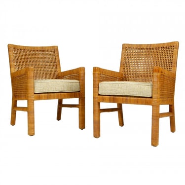 Pair of Danny Ho Fong Wicker Chairs