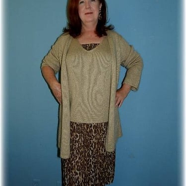 Vintage Plus Size Designer Cashmere Tunic and Shell Sweater Set 