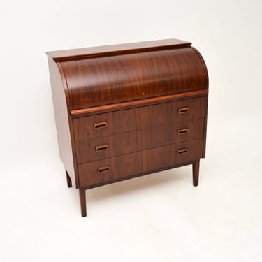 Vintage Swedish Rosewood Roll Top Bureau