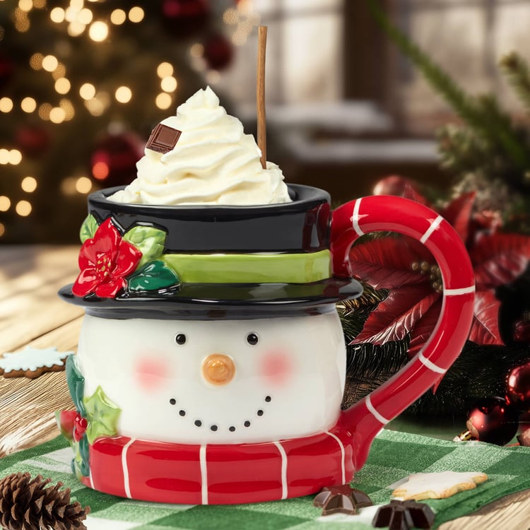 Holiday Magic Christmas Snowman 3-D  Mug 18 oz.