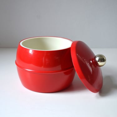 Vintage Red Ice Bucket by Insulex, Made in England, 1970s 