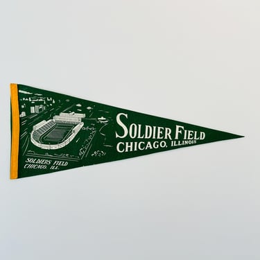 Vintage Soldier Field Chicago Illinois Chicago Bears 1960s Pennant 