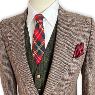 Vintage HARRIS TWEED Wool Blazer ~ 36 R ~ Donegal ~ jacket / sport coat ~ Preppy / Ivy League / Trad ~ 